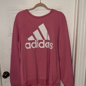 adidas Women’s Dusty Rose Crewneck Sweatshirt with White Logo